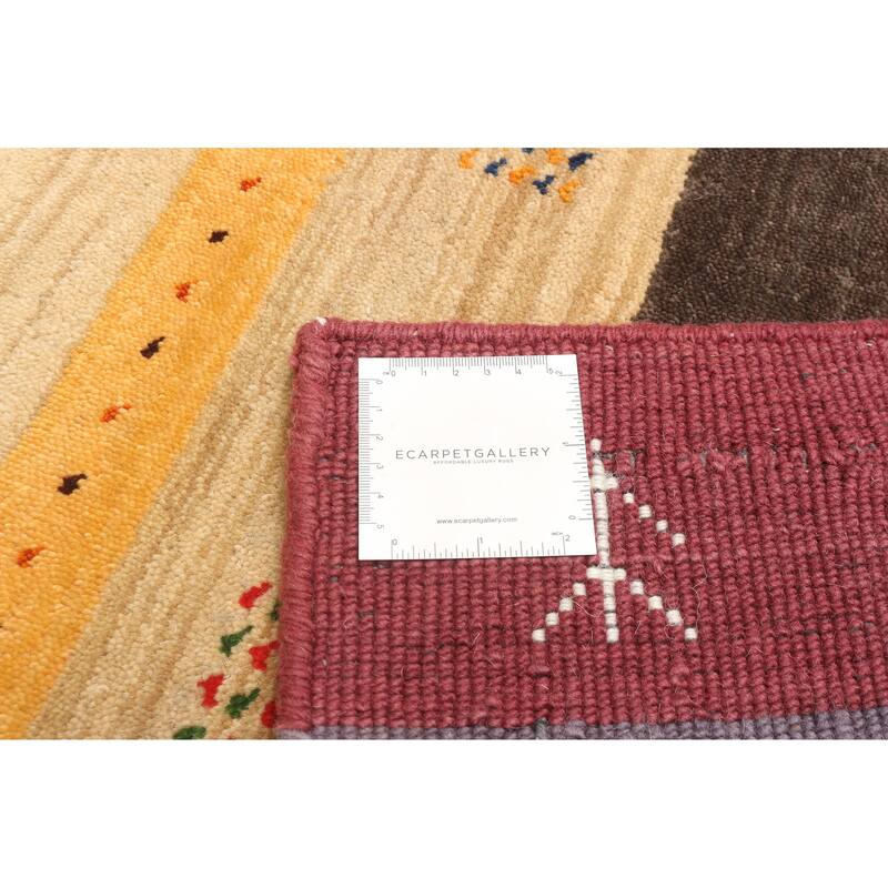 ECARPETGALLERY Hand Loomed Kashkuli Gabbeh Multi Color Wool Rug - 3'0 x 4'9