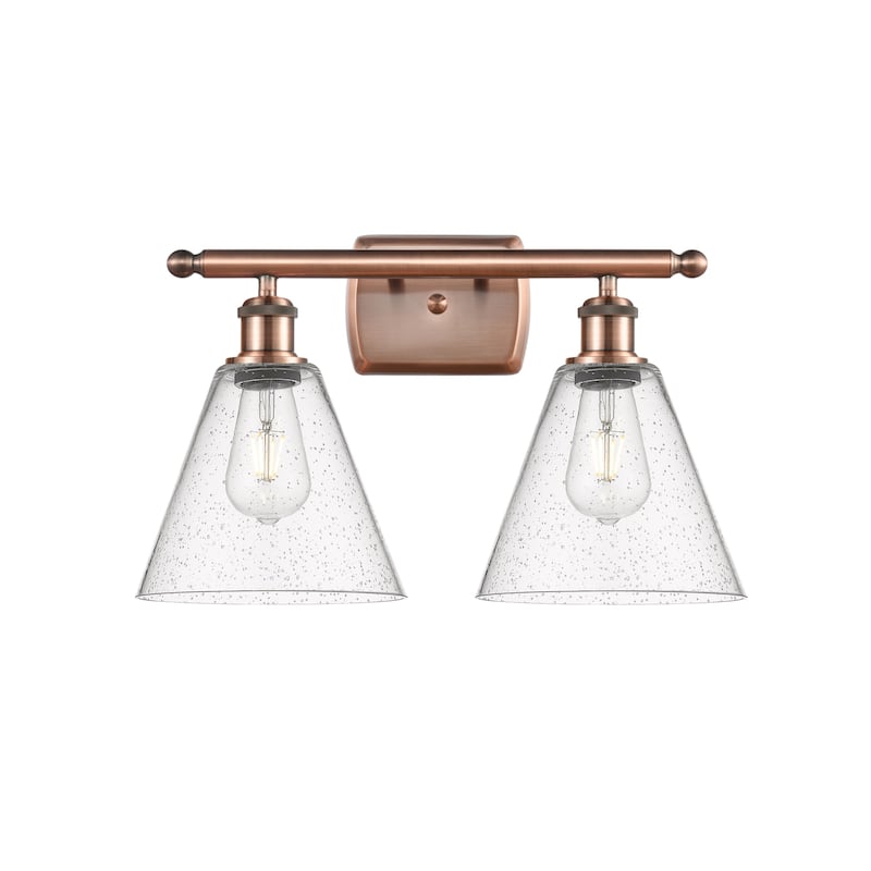 Innovations Lighting 516-2W-12-18 Berkshire Vanity Berkshire 2 Light - Antique Copper / Seedy