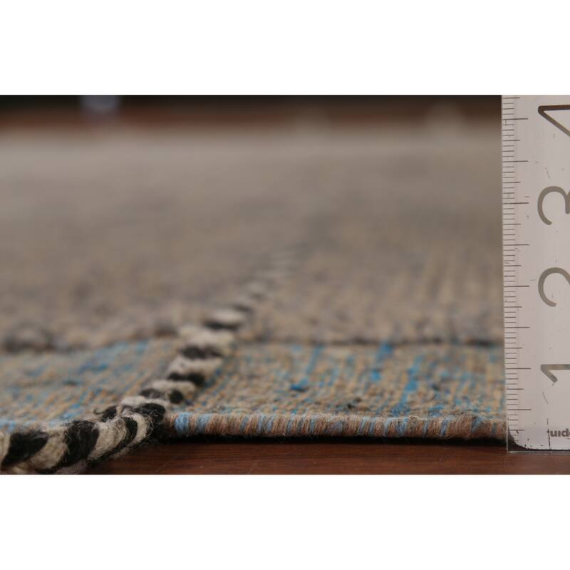 Earth Tone Moroccan Oriental Area Rug Hand-Knotted Brown Wool Carpet - 7'9"x 12'0"