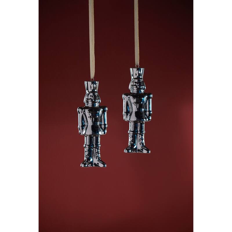 Ceramic Nutcracker Hanging Ornaments, Set of 12