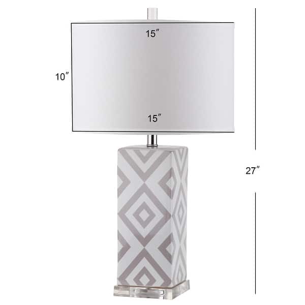 SAFAVIEH Lighting 27-inch Grey Diamonds Table Lamp (Set of 2) - 15"x15"x27"