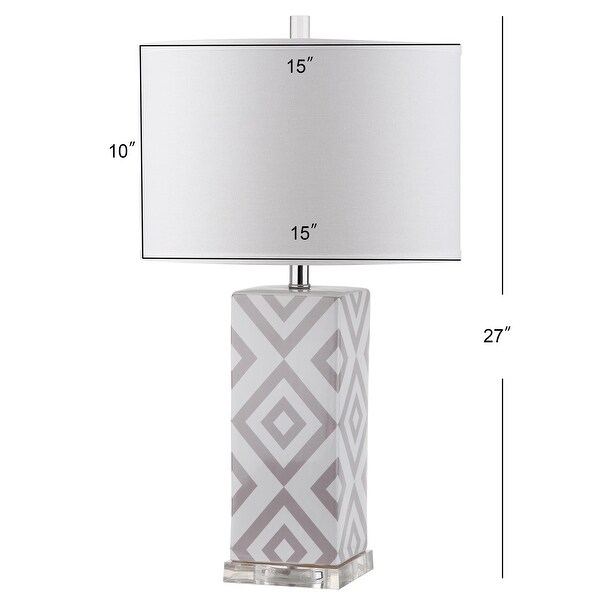 SAFAVIEH Lighting 27-inch Grey Diamonds Table Lamp (Set of 2) - 15"x15"x27"