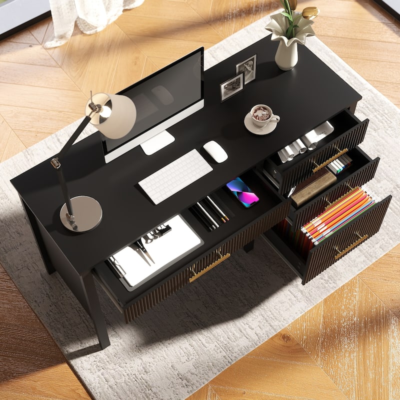 54W Executive Desk Home Office Desk with File Drawer