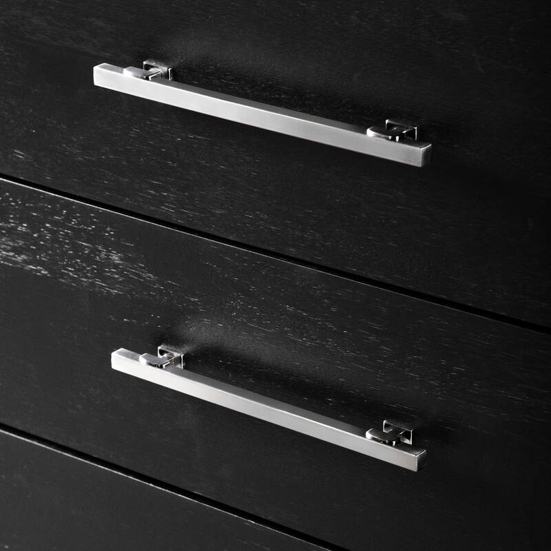 Furniture of America Alaric Modern Black Solid Wood 69-inch Makeup Vanity, Chest and 2 Nightstands Bedroom Set