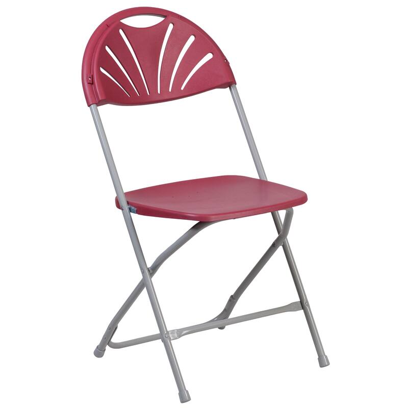 8 Pack 650 lb. Capacity Plastic Fan Back Folding Chair
