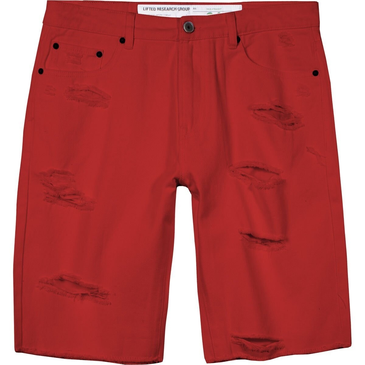 red destroyed shorts