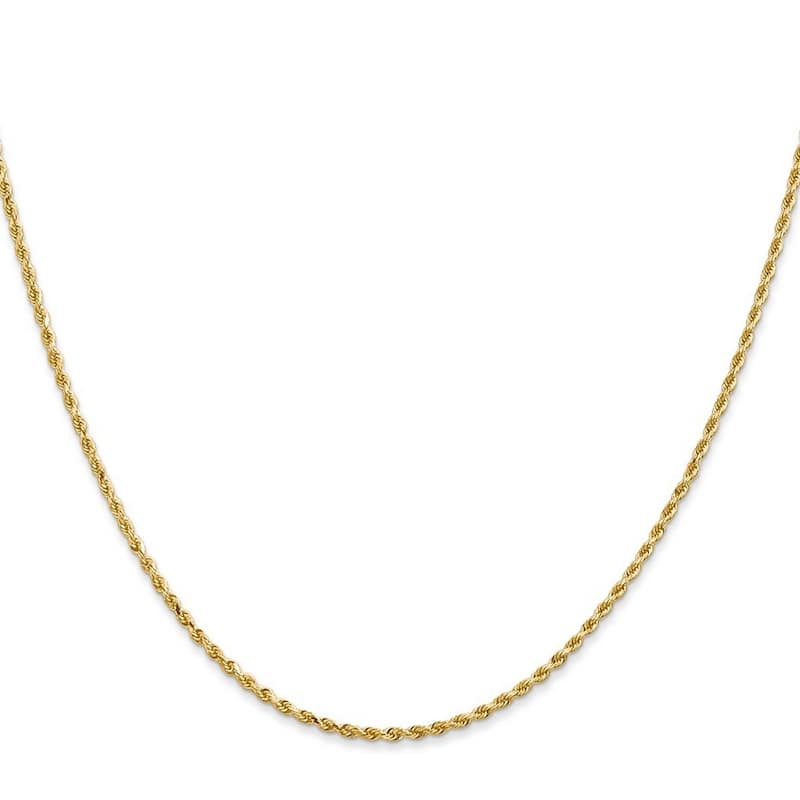 Curata 14k Yellow Gold 1.3mm Diamond-cut Rope Chain Necklace Options: 16 18