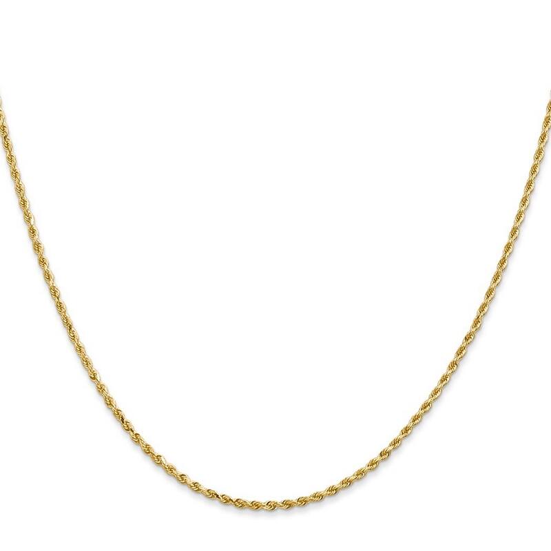 Curata 14k Yellow Gold Lobster Claw Closure Valu plus 1.3mm Sparkle Cut Chain Bracelet
