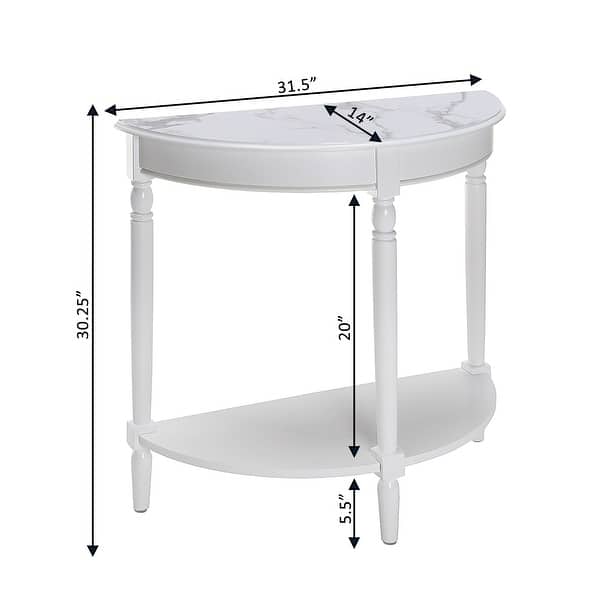 dimension image slide 0 of 4, Convenience Concepts French Country Half-Round Entryway Table with Shelf