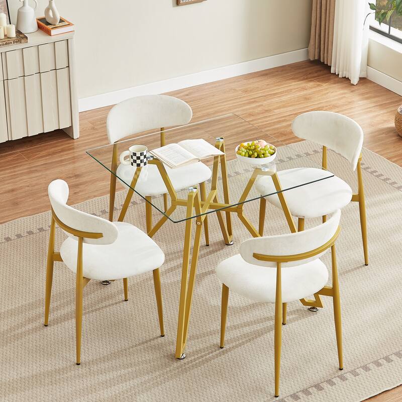 Simple Side Chair Kitchen Chair Meeting Room Chair Vanity Chair White Dressing Chair with Metal Legs