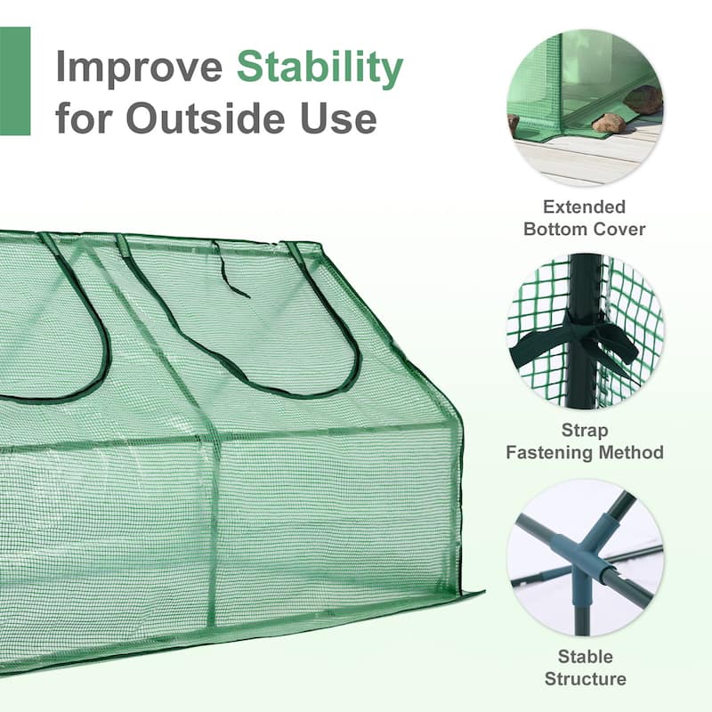Aoodor 4 ft. x 2 ft. x 2 ft. Mini Greenhouse 2 Zipper Doors