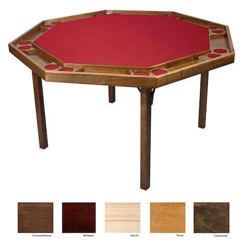 Kestell Maple Contemporary Style Poker Table - Fabric Playing Surface