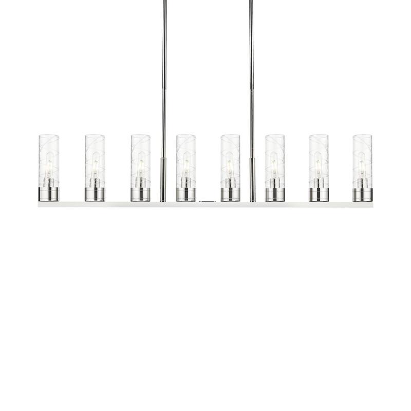 Innovations Lighting 617-8I-11-48 Boreas Linear Boreas 8 Light 48" - Polished Nickel / Deco Swirl
