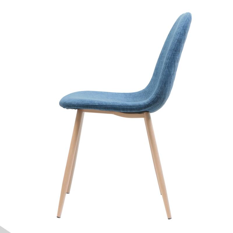 Fabric Dining Chair Set of 2 Round Back Accent Chairs Arc Lounge Chair