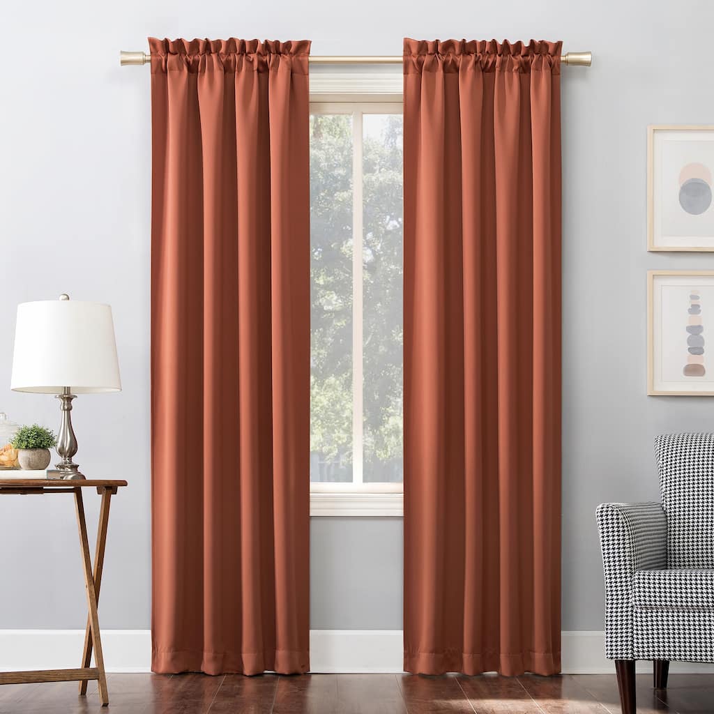 Sun Zero Hayden Energy Saving Blackout Rod Pocket 1-Piece Curtain Panel, Single Panel