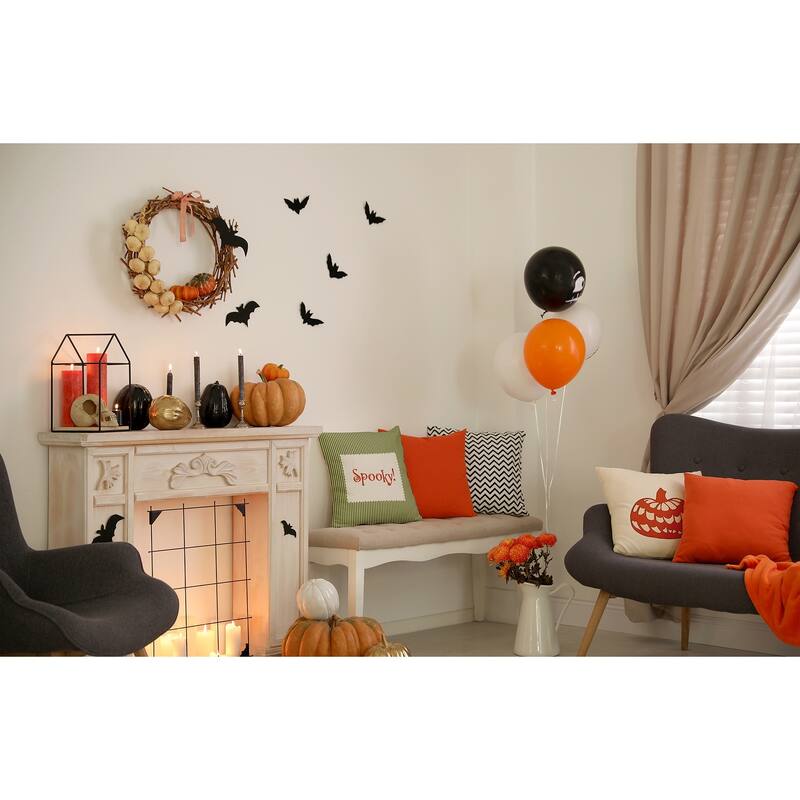 Halloween Spooky Ticking Accent Pillow