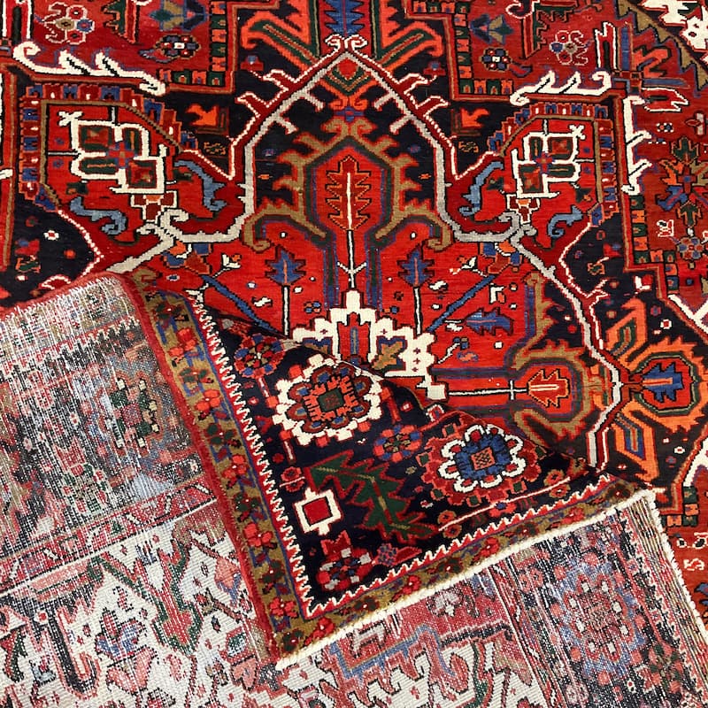 HERAT ORIENTAL Handmade Fine Persian Heriz Wool Rug - 7'7" x 11'3"