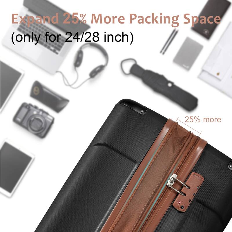 3PCS Expandable Hard Shell Luggage Sets