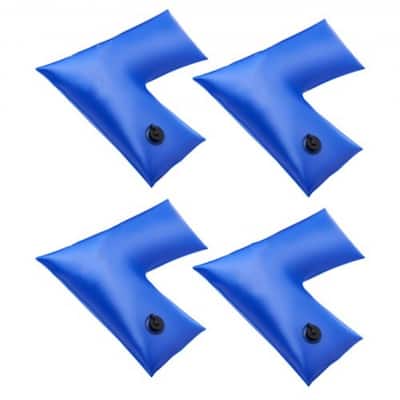 4-Pack Blue PVC Pool Cover Corner Water Bags 2x1.85 ft Single Chamber for Winter Protection - 22.44 x 22.24 inch