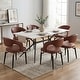 preview thumbnail 60 of 131, Elega Modern Sintered Stone Dining Table Modern Trestle Base Powder-Coated Steel Frame Kitchen Table - 47"-71"