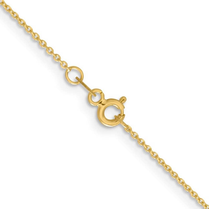 Curata 14k Yellow Gold 1.05mm Diamond Cut Rolo Chain Necklace (Spring Ring)