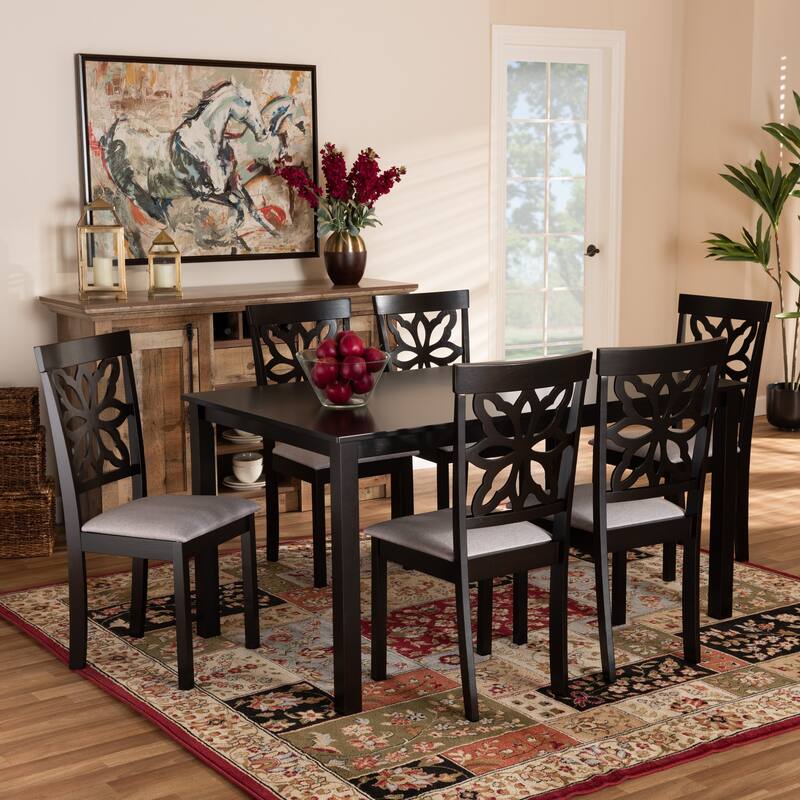 Dallas Modern and Contemporary Wood 7-Piece Dining Set