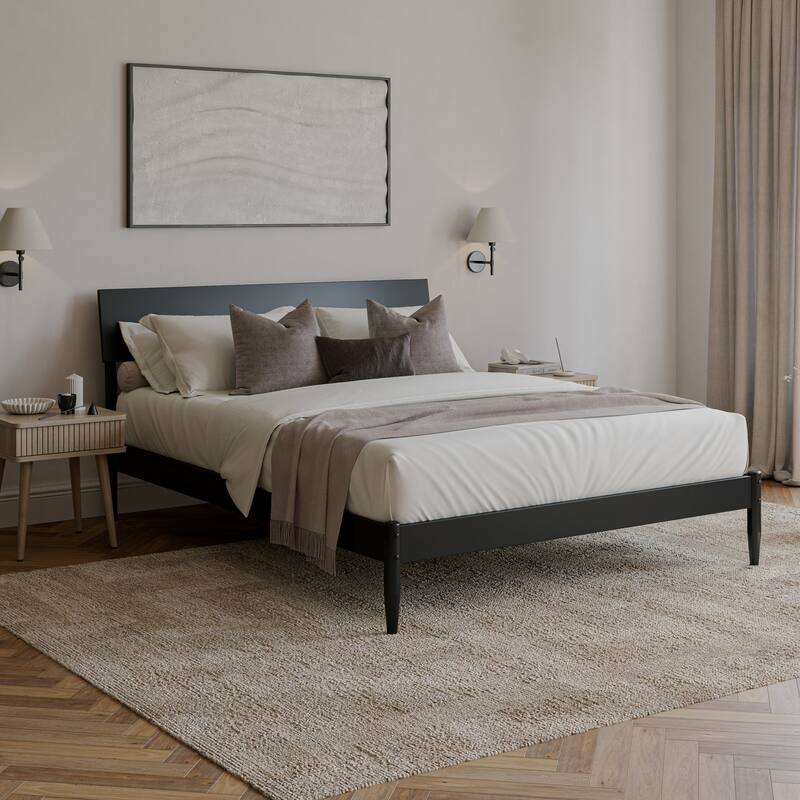 Bradford Platform Bed with Adjustable Headboard - Queen - Black