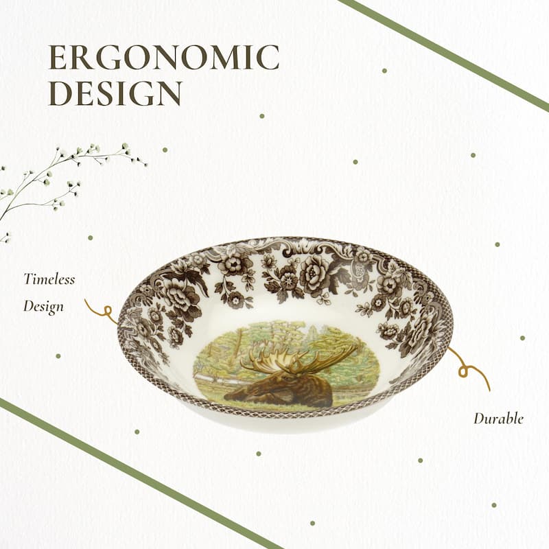 Spode Woodland Cereal Bowl Assorted Animals - 6.25 Inch