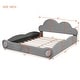 preview thumbnail 16 of 24, Upholstered Platform Bed Low-Profile Queen Size Bed Frame with Cloud-shaped Headboard and Cartoon Footboard, Velvet Fabric