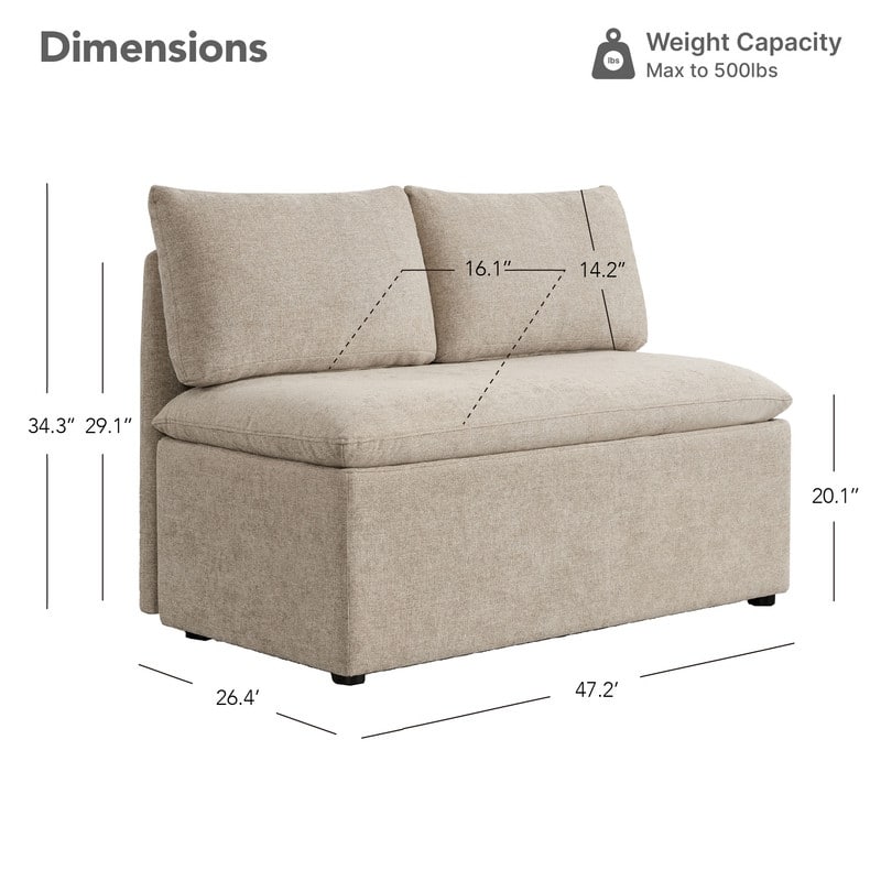 Spruce & Spring Modern 74" L-Shaped Dining Bench with Storage, Corner Breakfast Nook Banquette Bench
