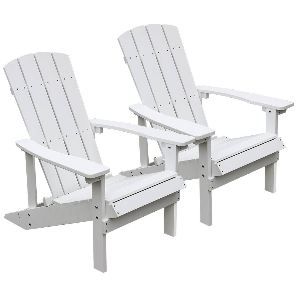 Set of 2 White Outdoor Adirondack Chairs