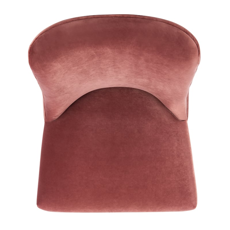 SAFAVIEH Couture Melonie Velvet Accent Chair - Mustard / Brass - 28"x23"x35.3" - 28" W x 23" D x 35" H - 28Wx23Dx35H