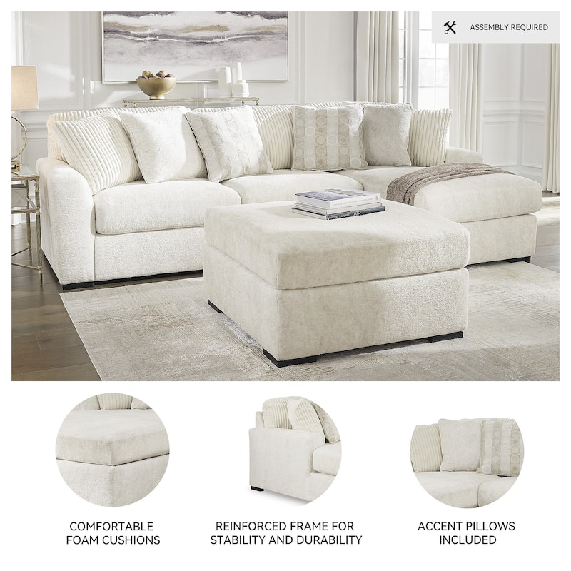 Signature Design by Ashley Chessington White 2-Piece Sectional with Chaise - 121" W x 65" D x 40" H