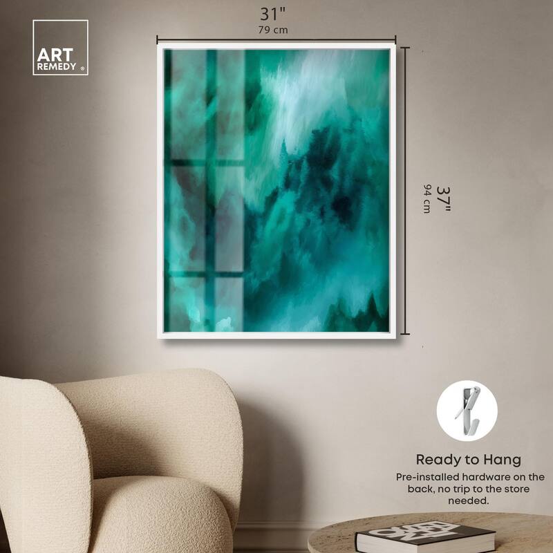 Textured Teal I Shadowbox by Art Remedy