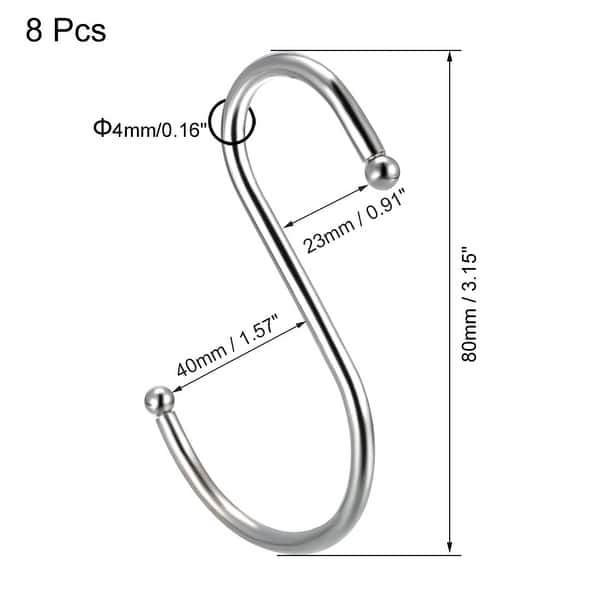 Uxcell Metal S Hooks 3.15 inch S Shaped Hook Hangers 8pcs | Harfington
