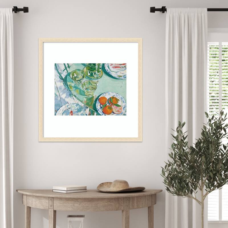 GreenTable No. 2 by Paula Freeman Wood Framed Wall Art Print