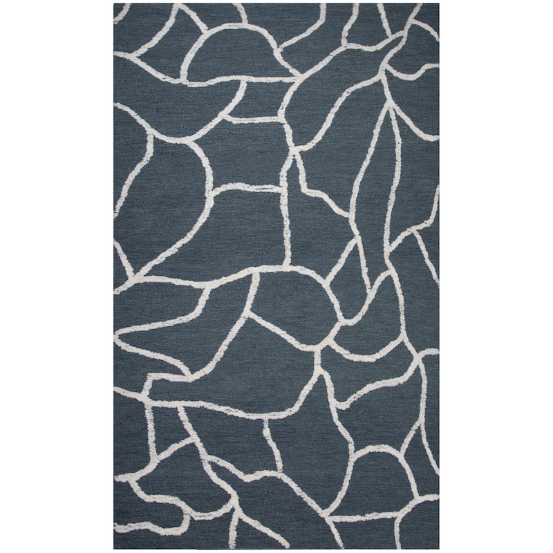 Alora Decor Weston Hand-tufted Abstract Wool Rug - Blue - 7'9" x 9'9"
