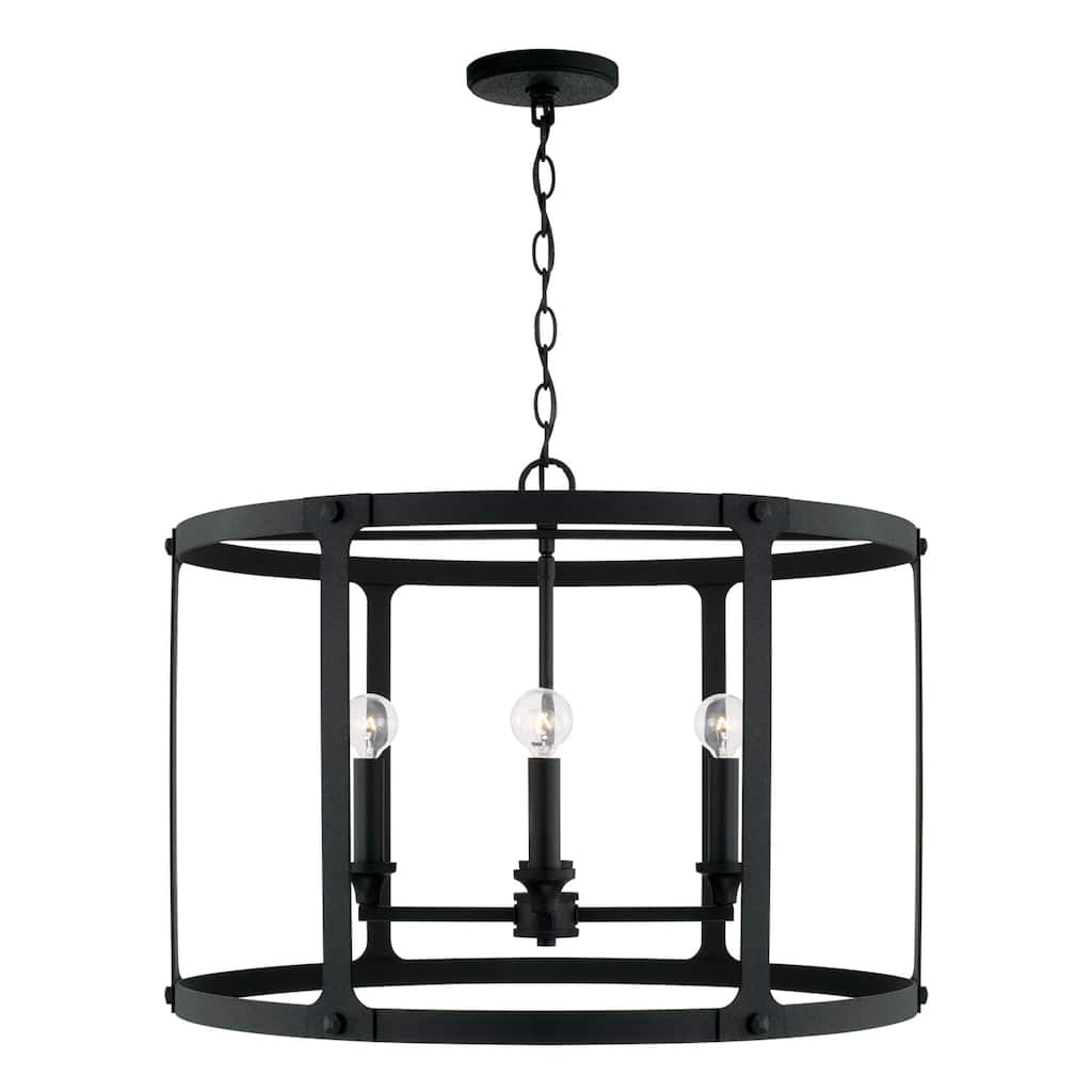 Brennen 4-light Black Iron Large Pendant