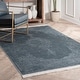 preview thumbnail 4 of 6, Nuloom Vintage Distressed Medallion Ivory Tassel Rug 5' x 8' - Blue - Rectangle