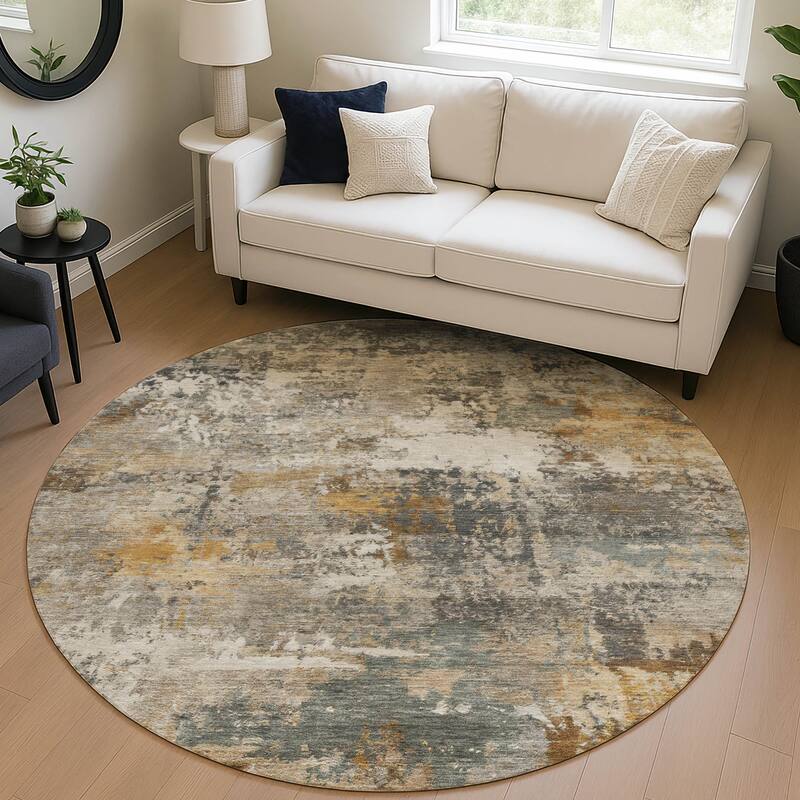 Machine Washable Indoor/ Outdoor Modern Blend Chantille Rug