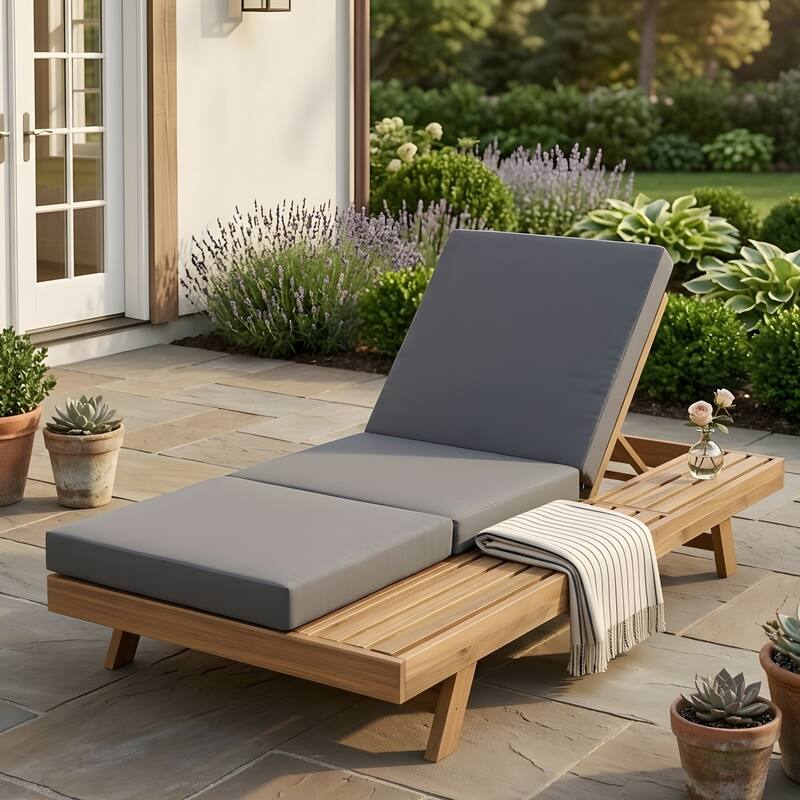 Lounge Chair Set with Open-Sided Design, Solid Wood Frame with Casual Cushions