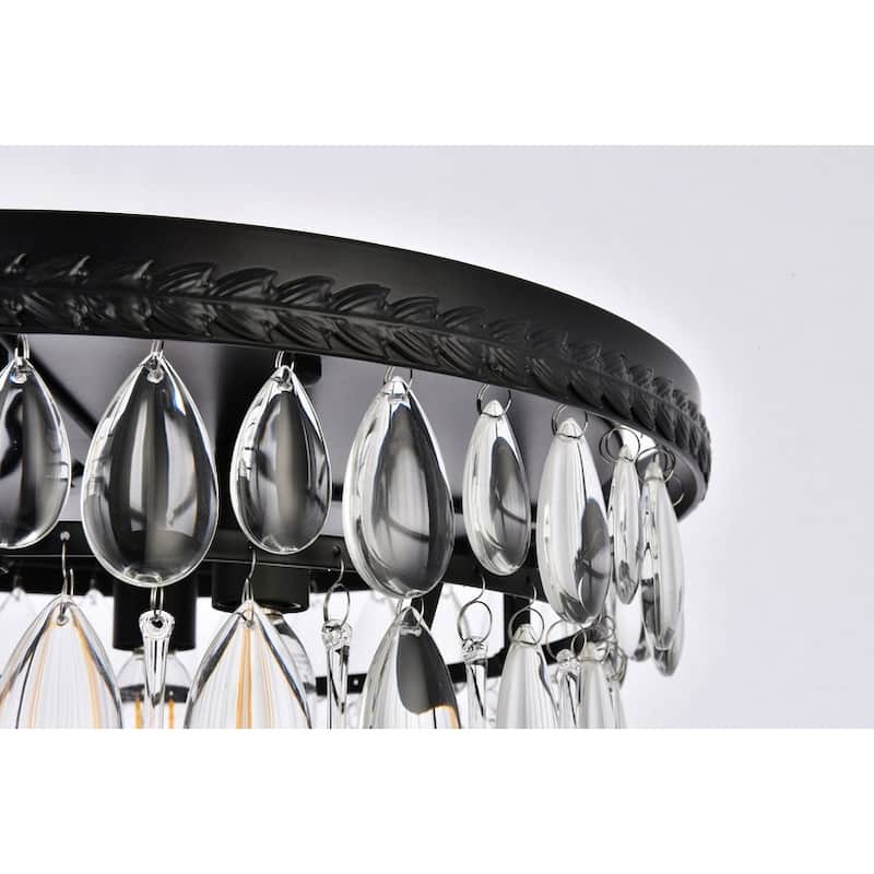 Sylvia Crystal/ Metal Tiered Flush Mount - 15 Inch