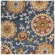 preview thumbnail 75 of 85, SAFAVIEH Handmade Blossom Nelia Modern Floral Wool Rug 6' Square - Navy/Multi