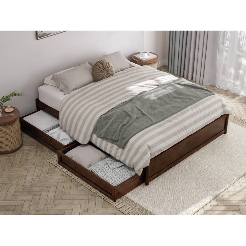Barcelona Panel Platform Bed with Storage Drawers