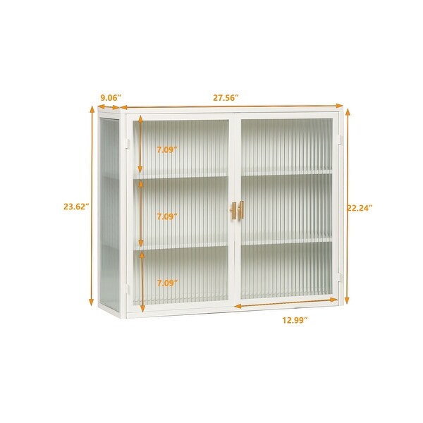Horizontal wall cabinet with glass door sale