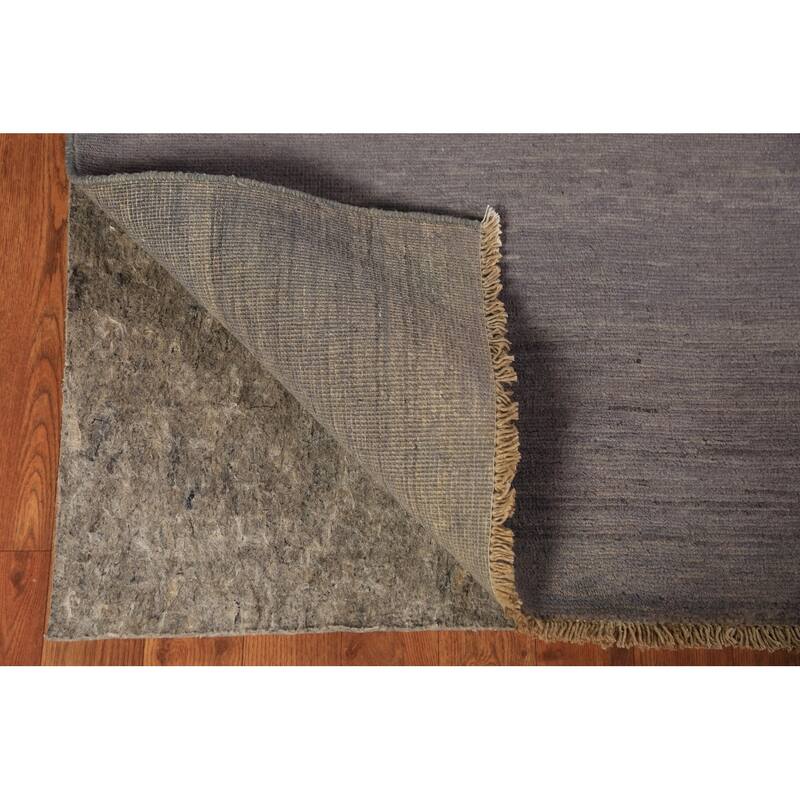 Modern Gray Gabbeh Oriental Area Rug Hand-Knotted Wool Carpet - 7'0" x 9'7"