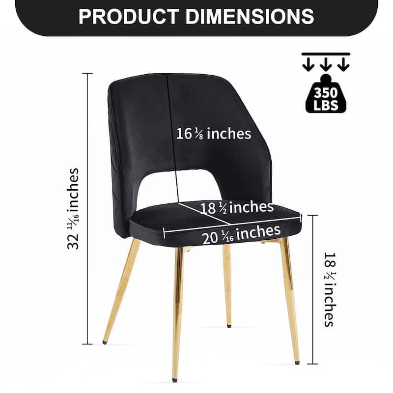 Velvet Dining Chairs with Metal Legs,Set of 4