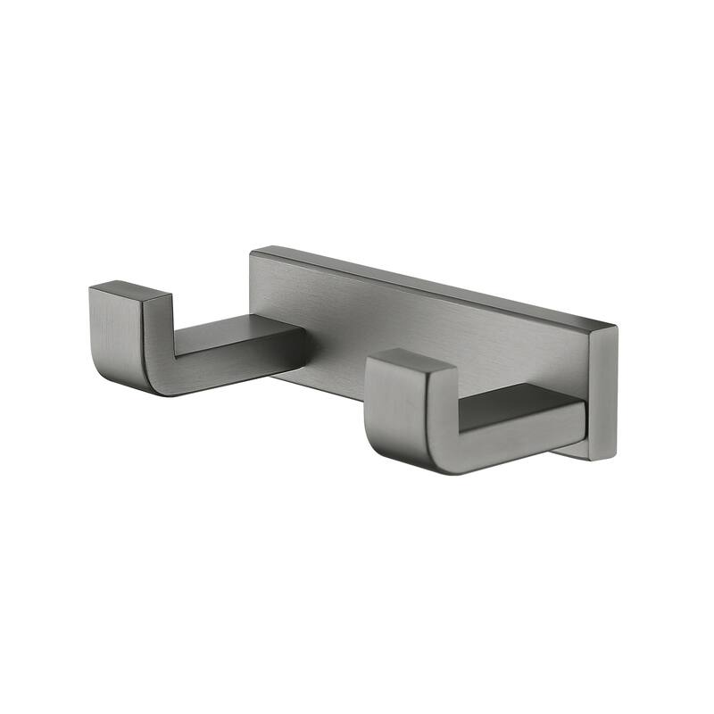 Heavy Duty Wall-Mounted Coat Rack with 2 Hooks - Brushed Nickel