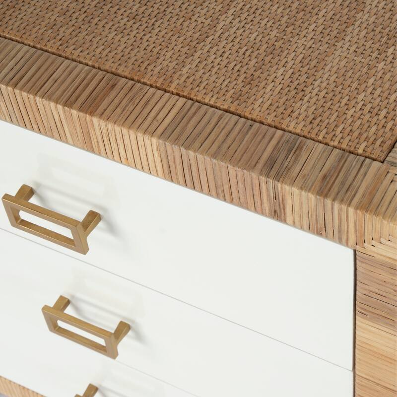 Corfu 3 Drawer Natural Raffia Chest