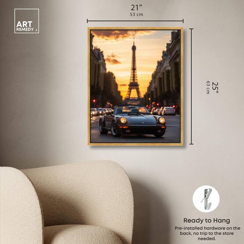 Parisian Porsche Twilight II Canvas by Art Remedy